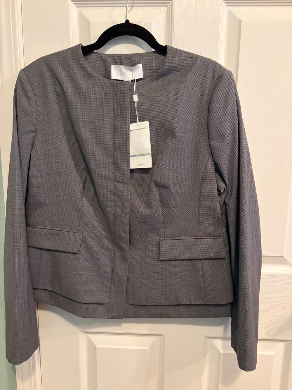 Hugo Boss Gray Collarless Tailored Women's Blazer and Pants